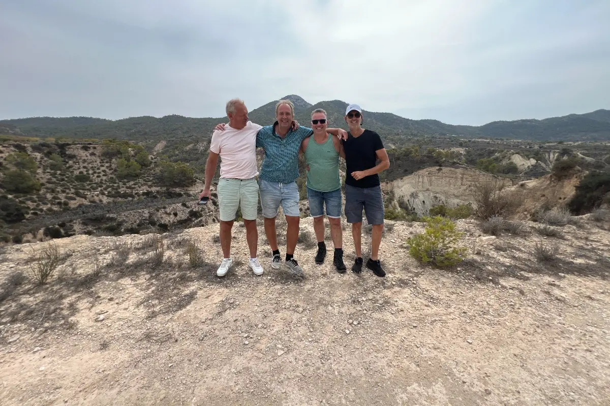 Friends having fun on the ATV tour with Hondon Events at Rio Chicamo area